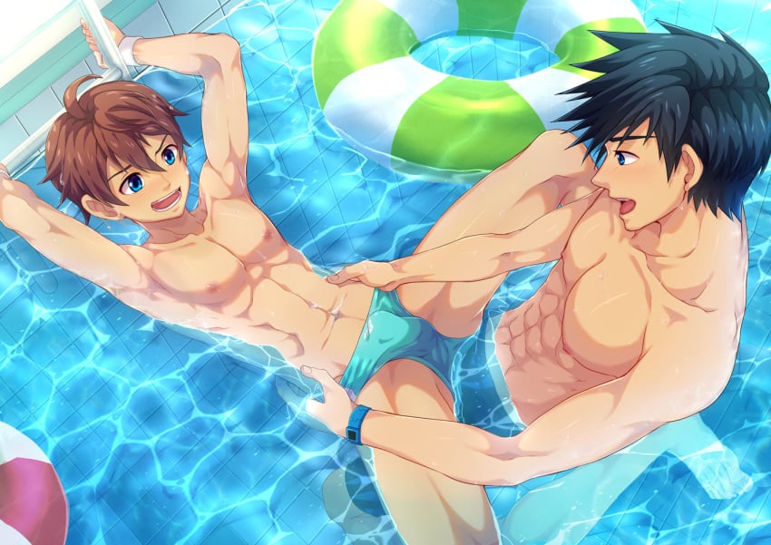 armpit armpits arms_over_head arms_up blue_eyes brown_hair camp_buddy gay gay_domination gay_sex huge_cock mikkoukun natsumi_hamasaki nsfw pool public public_nudity public_pool public_sex seto shintaro_'seto'_aihara sweat sweaty sweaty_armpits sweaty_body yaoi