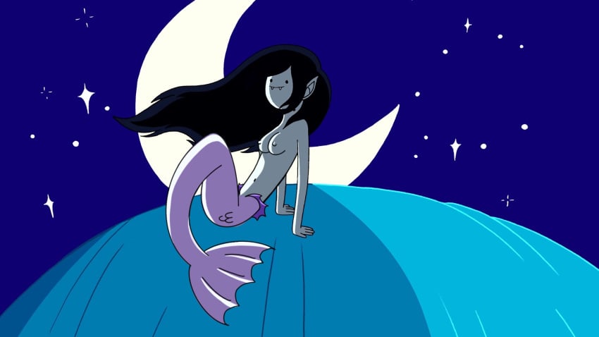 accurate_art_style adventure_time casual_nudity marceline marceline_abadeer marceline_the_vampire_queen mermaid mermaid_girl mermaid_tail mermaid_transformation monster_girl nonsexual_nudity post_transformation screencap screenshot screenshot_edit vampire vampire_girl