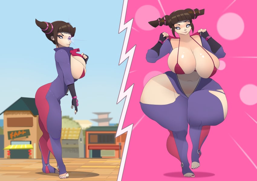 1girls big_breasts commoddity hourglass_figure juri_han street_fighter thick_thighs