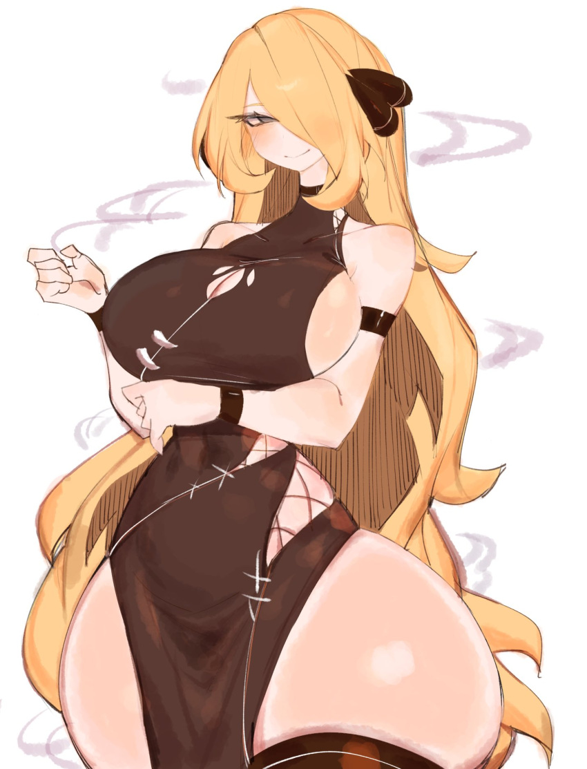 ass big_ass big_breasts big_thighs blonde_hair blush breasts china_dress chinese_clothes cynthia_(pokemon) dress female female_only gigantic_ass gigantic_breasts gigantic_thighs huge_ass huge_breasts huge_thighs long_hair looking_at_viewer mature_female milf pokemon tagme thick_hips thick_thighs thighhighs thighs usa37107692