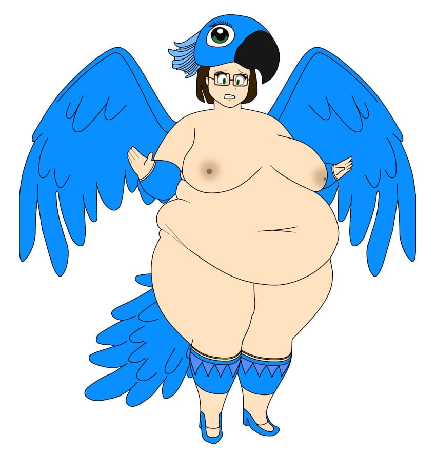 bbw belly belly_button bikini bird_costume breasts costume fat linda_gunderson nipples nude nude_female obese obese_female rio_(film) rio_(series) wings