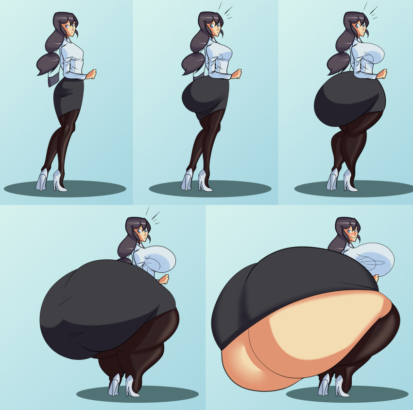 1girls ass_bigger_than_body ass_bigger_than_head ass_bigger_than_torso ass_expansion big_breasts butt_expansion enormous_ass enormous_breasts growth growth_sequence huge_ass huge_breasts hyper_ass hyper_breasts long_hair looking_at_viewer lying_on_self massive_ass office_lady smile solo_female tagme underass winterwarning