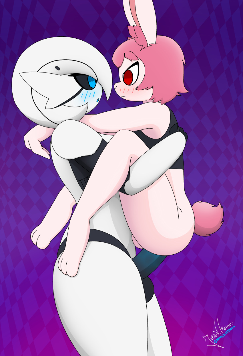 2boys absurd_res anal anal_sex animal_humanoid anthro anthro_on_robot blue_eyes blush blush_lines brave_the_rabbit_(whygenamoon) duo femboy furry gardevoir generation_3_pokemon hi_res humanoid lagomorph lagomorph_humanoid leporid_humanoid machine male male/male male_gardevoir male_only mammal mammal_humanoid nintendo penetration pokemon pokemon_(species) rabbit_boy rabbit_humanoid red_eyes robot robot_humanoid whygenamoon