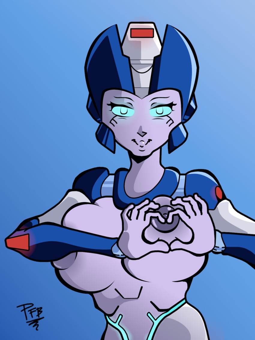 1girls autobot big_breasts blue_body blue_eyes blue_skin breast_hold breast_press breasts breasts_out chromia female female_autobots female_only giant_breasts heart-shaped_boob_challenge heart_hands huge_breasts looking_at_viewer nipples profacon1 robot robot_girl robot_humanoid smile smiling smiling_at_viewer solo transformers upper_body