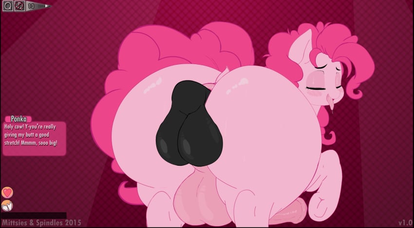 anal animated anus balls cum cum_in_ass dickgirl friendship_is_magic from_behind furry futanari herm intersex mittsies my_little_pony penis pinkie_pie_(mlp) pussy spindles straight_hair