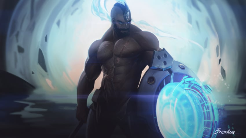 1boy 2020 atreus_(league_of_legends) balls bara bara_tits barazoku battle_demon beard big_penis erection facial_hair gay hairy hard_on league_of_legends male male_focus male_nipples male_only manly muscular_male nipples nude pantheon penis precum precum_drip pulsefire_pantheon pulsefire_series riot_games solo solo_male yaoi