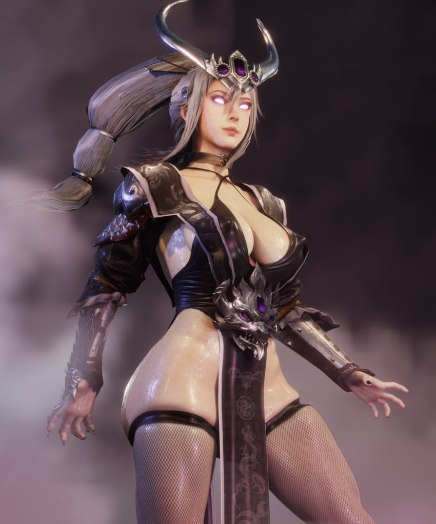 1girls 3d female female_only fishnets large_breasts miao_ying skimpy skimpy_clothes soboro solo solo_female thick_thighs warhammer_(franchise) warhammer_fantasy