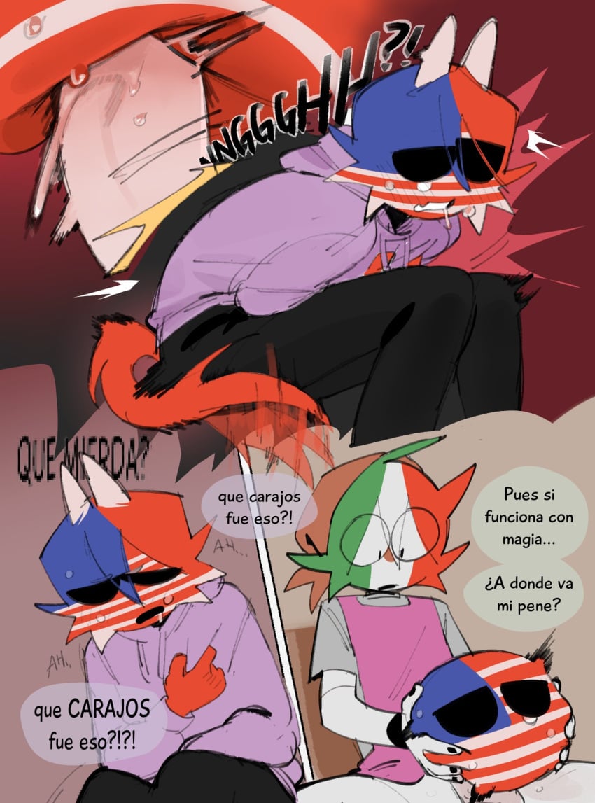 ailewzol comic countryballs countryhumans male male_only messirve mexico_(countryhumans) motoanexo onomatopoeia spanish_text text united_states_of_america_(countryhumans) yaoi