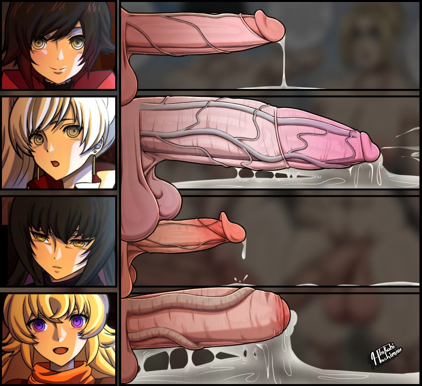 blake_belladonna cock cock_size_difference comparing_penis dick dickgirl dickgirl/dickgirl futa_only futanari glans hashimiro_takahi penis penis_out penis_size_chart penis_size_comparison_meme penis_size_difference ruby_rose rwby team_rwby weiss_schnee yang_xiao_long