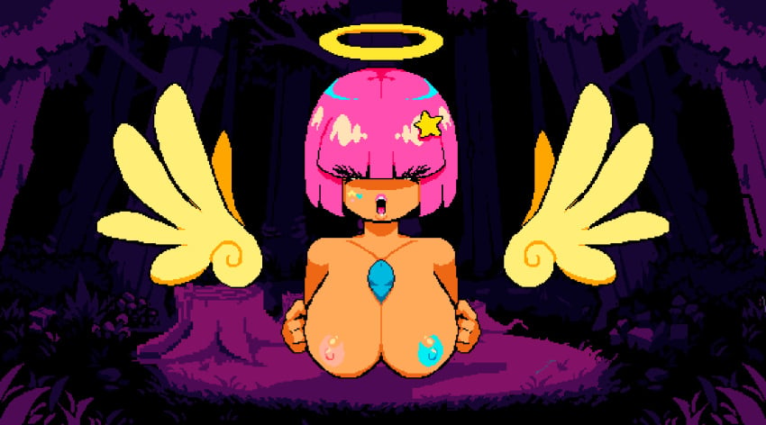 1boy animated color colored cum cum_on_breasts edit edited female flipwitch_:_forbidden_sex_hex game_cg paizuri phantom_penis pixel_animation pixel_art sprite tagme third-party_edit