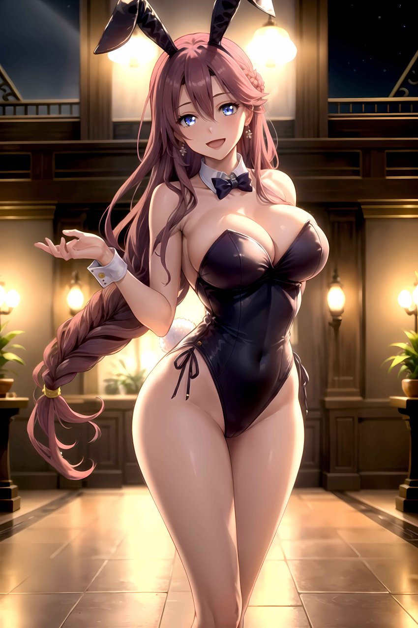 ai_generated big_breasts blue_eyes bunny_ears bunny_girl bunnysuit eiyuu_densetsu emma_millstein female nerdy_female pink_hair sen_no_kiseki the_legend_of_heroes trails_of_cold_steel