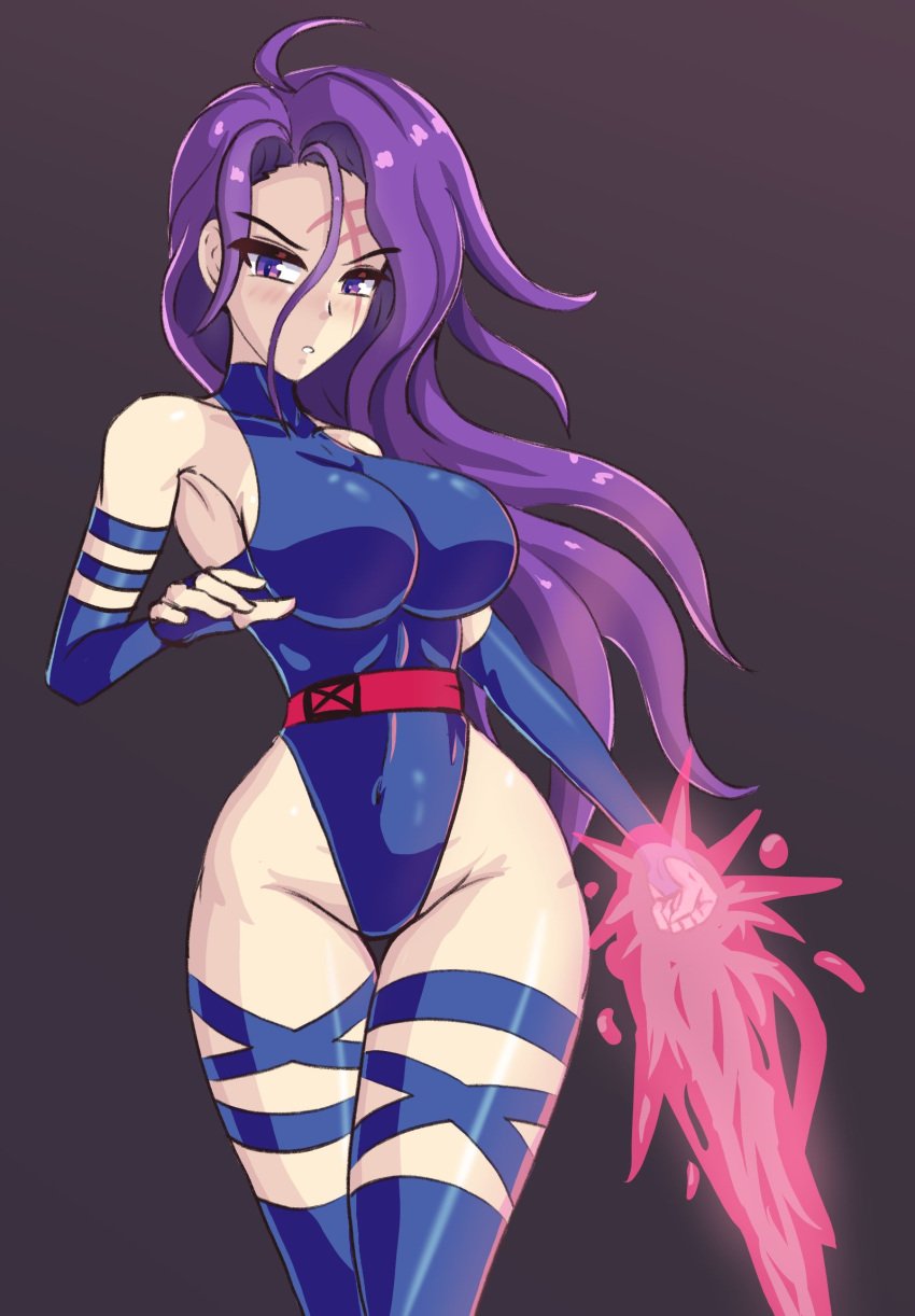 aohadapeach breasts female female_only marvel marvel_comics psylocke purple_hair solo tagme x-men