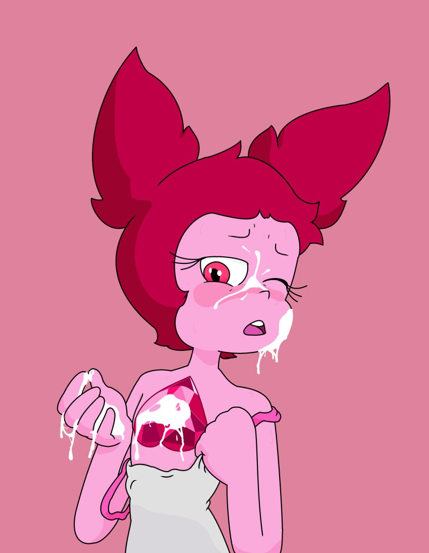 cum cum_on_face cum_on_gem cum_on_upper_body spinel_(steven_universe) steven_universe