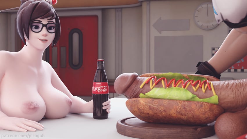 1futa 1girl1futa 1girls 3d 3d_(artwork) asian asian_female big_balls big_breasts big_penis blender brown_hair coca-cola coke cola curvaceous curvy curvy_body curvy_female curvy_figure dark-skinned_futanari dark_skin dickgirl dickgirl/female diner food food_fetish food_on_body food_play futa_on_female futa_with_female futanari glasses hot_dog junker_queen large_balls large_breasts large_penis light-skinned_female light_skin mei_(overwatch) mei_ling_zhou muscles muscular muscular_futanari overwatch overwatch_2 pale-skinned_female pale_skin piroguh tagme twitter_username voluptuous voluptuous_female