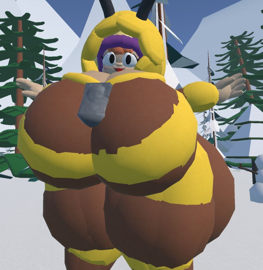 1girls 3d :3 backpack bea_(brawl_stars) bee bee_costume big_ass big_boobs big_breasts big_butt big_thighs black_eyes brawl_stars breasts brown_pants brown_shirt bubble_ass bubble_butt cute female female_only huge_ass huge_boobs huge_breasts huge_butt rec_room snow thick_ass thick_thighs trees weirdmaker43 white_background yellow_pants yellow_shirt