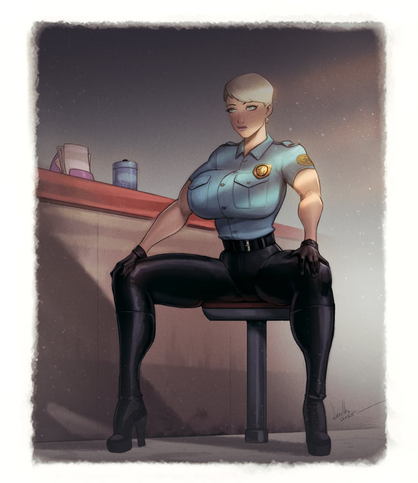 1girls big_breasts breasts cop cybil_bennett devil_hs female high_heels konami police_uniform policewoman silent_hill solo solo_female