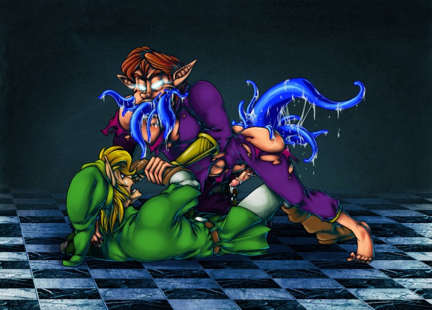 happy_mask_salesman link majora's_mask male monster_boy penis tentacle tentacle_on_male the_legend_of_zelda wildragon