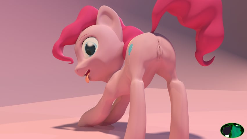 2015 3d all_fours anus ass ass_up blue_eyes cutie_mark earth_pony equine female feral friendship_is_magic fur hair horse k12 mammal my_little_pony open_mouth pink_hair pinkie_pie_(mlp) pony presenting pussy solo tongue tongue_out