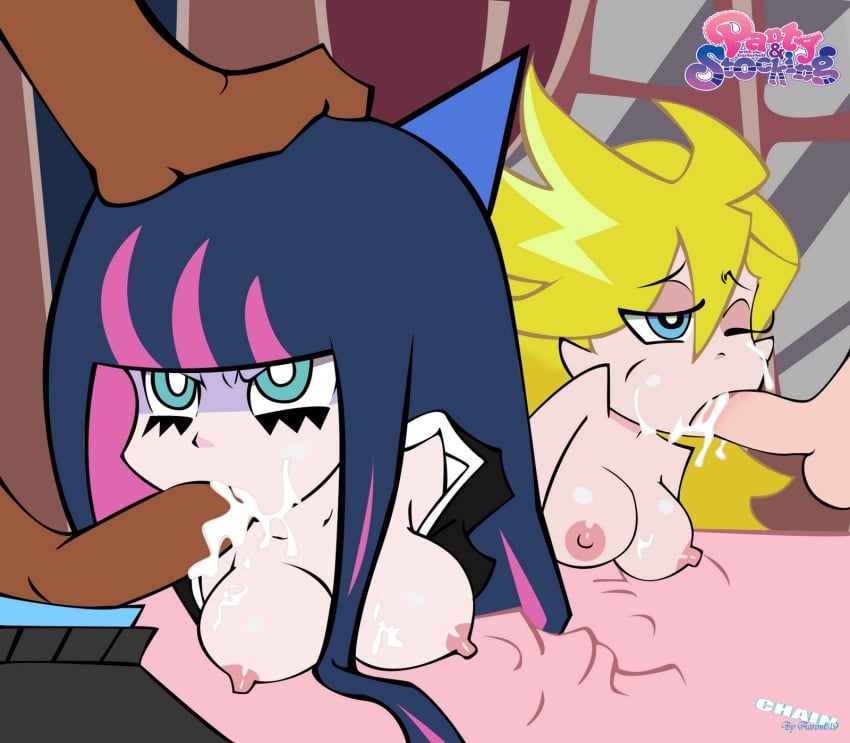 briefers_rock dark-skinned_male female garterbelt_(psg) panty_&_stocking_with_garterbelt panty_anarchy stocking_anarchy