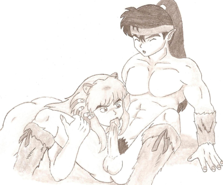 2boys artist_request gay inuyasha inuyasha_(character) koga male male_only uncensored yaoi