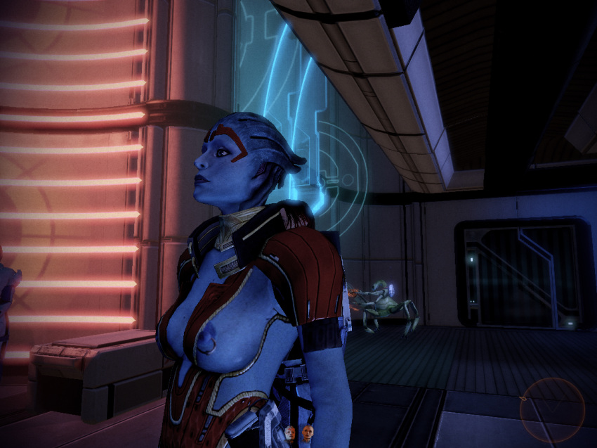 1girls 3d asari breasts conscious female female_only keeper mass_effect samara screencap solo tagme