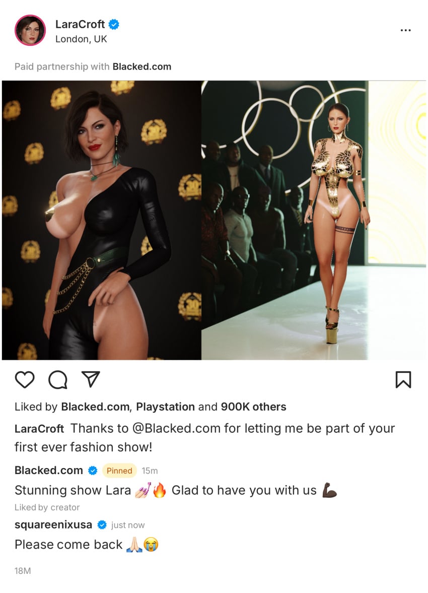 Lara Croft (Blacked) Rule 34 Image