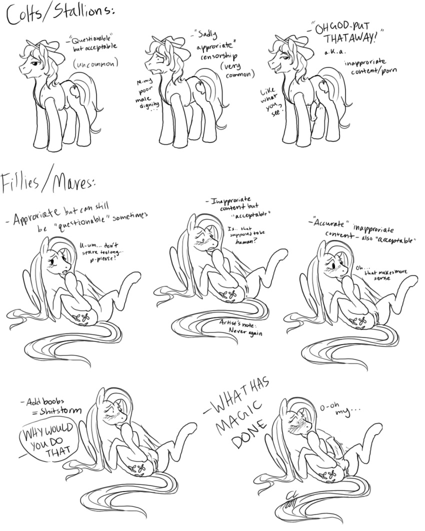 anus braeburn_(mlp) breasts cartoonlion comparison crotchboob crotchboobs drawing_guide equine erection female fluttershy_(mlp) friendship_is_magic hasbro hat horse male my_little_pony on_back pegasus penis pony pussy spreading standing tutorial waistcoat wings