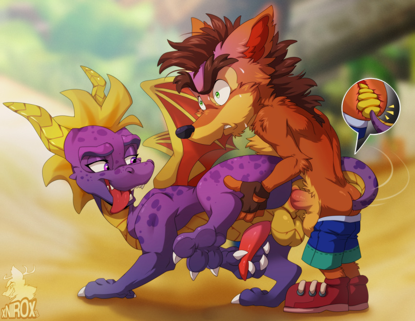 2boys activision anal anal_sex animal_genitalia animal_penis anthro anthro_on_feral anthro_penetrated anthro_penetrating anthro_penetrating_feral anus ass balls bandicoot biped bodily_fluids claws clothing conditional_dnp crash_(series) crash_bandicoot crossover doggy_style dragon duo erection feet feral feral_penetrated feral_penetrating feral_penetrating_anthro fingers from_behind_position fur gay genitals hair horn humanoid_genitalia humanoid_penis internal looking_pleasured male male/male male_on_anthro male_on_feral male_only male_penetrated male_penetrating male_penetrating_male mammal marsupial masturbation membrane_(anatomy) membranous_wings mutual_penetration nude open_mouth outside penetration penile penile_masturbation penile_penetration penis penis_in_ass quadruped raised_leg sex simple_background smile spyro spyro_the_dragon standing surprise surprised_expression sweat tail_fetish tail_in_ass tail_play tail_sex toe_claws tongue tongue_out video_games wings xnirox