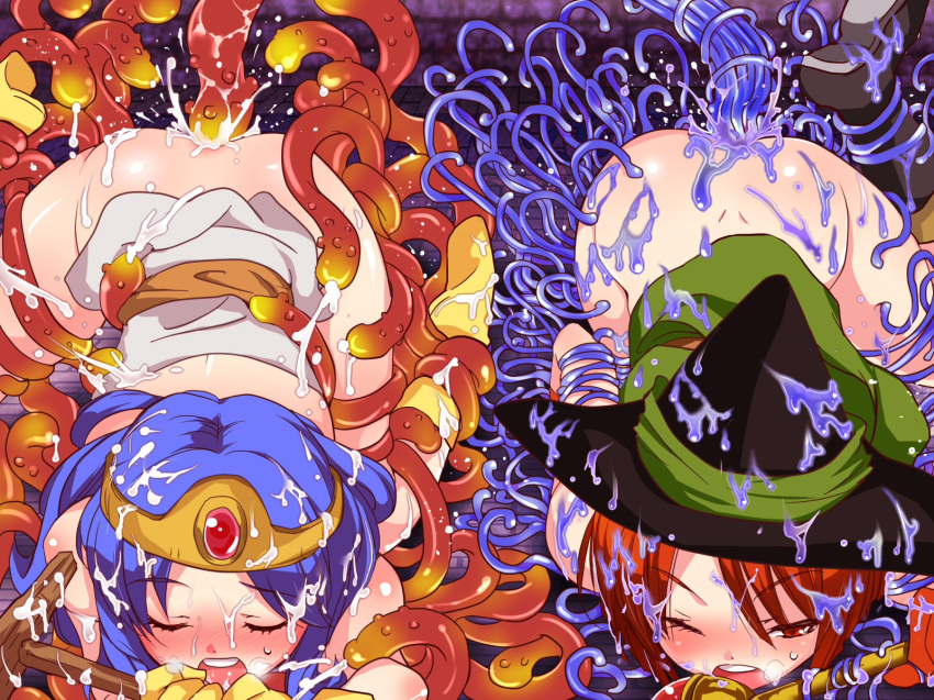 clothing cum dragon_quest dragon_quest_iii dress mage_(dq3) monster nemunoya sage_(dq3) tagme tentacle