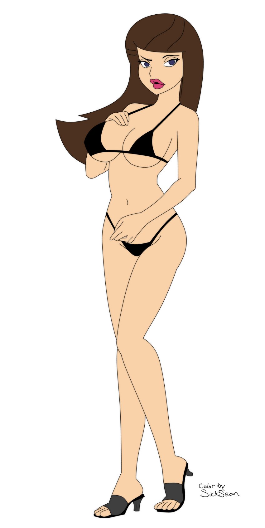 alpha_channel bikini brown_hair disney for_sticker_use high_heels no_background phineas_and_ferb png sicksean sticker_template tagme transparent_background transparent_png vanessa_doofenshmirtz white_background