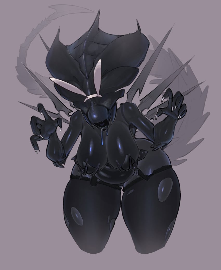 1girls alien alien_(franchise) alien_girl alien_queen big_breasts black_body bunny_ears eyeless eyeless_female large_breasts lc79510455 pasties xenomorph xenomorph_queen