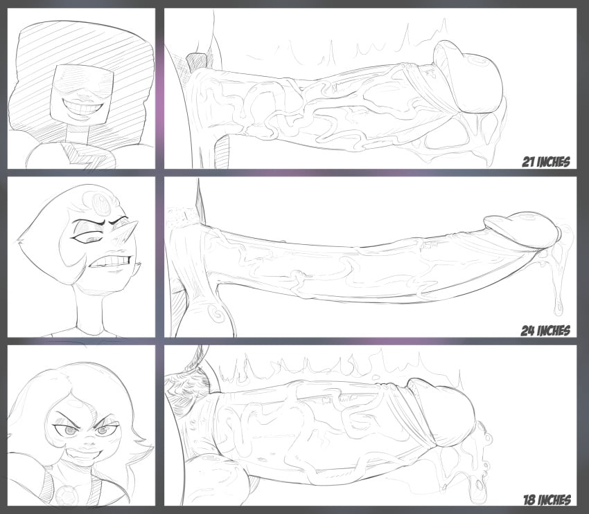 amethyst_(steven_universe) big_penis cartoon_network cock_chart dick_chart futanari garnet_(steven_universe) gem_(species) huge_cock huge_penis measurements pearl_(steven_universe) penis penis_chart penis_size_chart penis_size_difference poppy-whomper pubic_hair steven_universe text uncensored