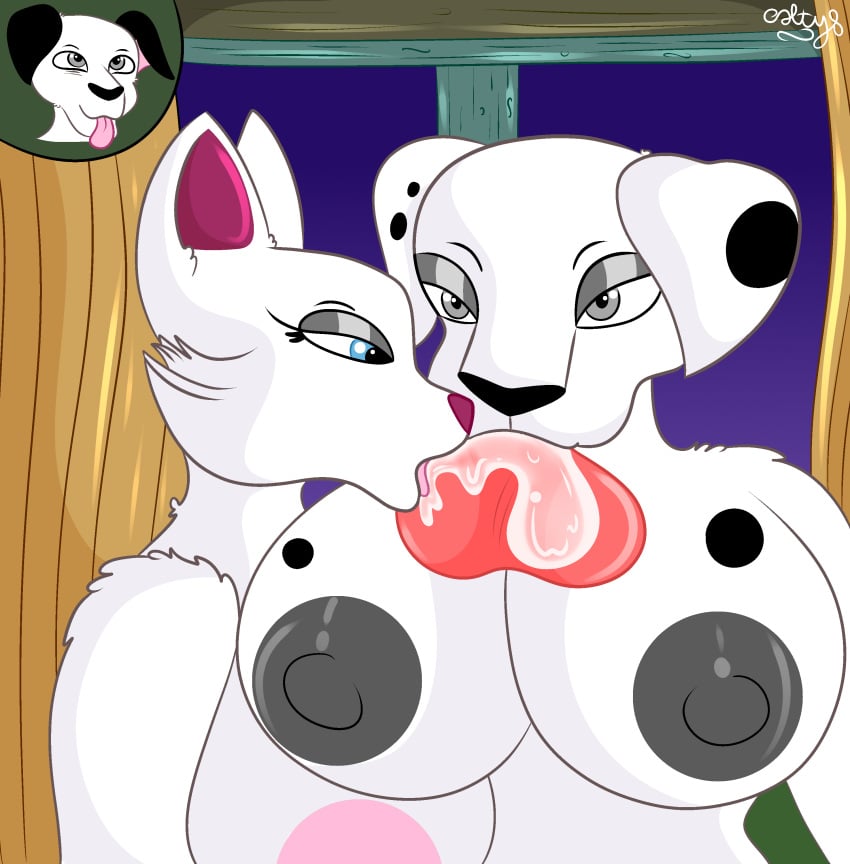 101_dalmatians absurd_res anthro ball_lick balls bedroom_eyes big_breasts bodily_fluids breasts canid canine canis colty8 cum cum_in_mouth cum_in_throat cum_inside cutaway dalmatian deepthroat disembodied_balls disney domestic_cat domestic_dog drinking drinking_cum duchess_(the_aristocats) felid feline felis fellatio female fucked_silly furaffinity genital_fluids genitals group group_sex hi_res huge_breasts interspecies licking licking_cum male male/female mammal narrowed_eyes nipples nude oral penile perdita pongo pov_blowjob seductive sex the_aristocats threesome throatpie tongue tongue_out trio turkish_angora twitter