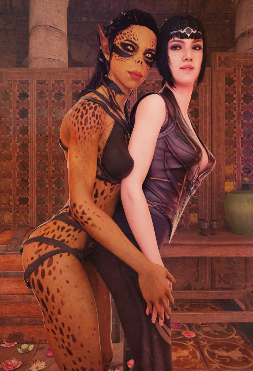 2girls 3d ass baldur's_gate baldur's_gate_3 big_ass big_breasts bottom_heavy breasts bust busty chest cleavage curvaceous curvy curvy_figure digital_media_(artwork) dungeons_and_dragons elf elf_ears elf_female elf_girl female female_only forgotten_realms githyanki green-skinned_female green_body green_skin half-elf hips hourglass_figure huge_ass huge_breasts humanoid lae'zel large_ass large_breasts legs light-skinned_female light_skin long_ears mature mature_female multiple_girls robdecado shadowheart slim_waist thick thick_hips thick_legs thick_thighs thighs top_heavy voluptuous waist wide_hips