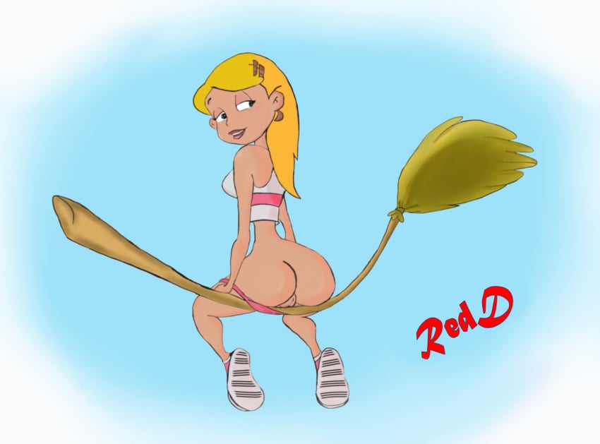 1girls ass blonde_hair blue_eyes bottomless broom broomstick cameltoe dated hourglass_figure redd_(artist) sabrina:_the_animated_series sabrina_spellman sabrina_the_teenage_witch teenager vagina witch