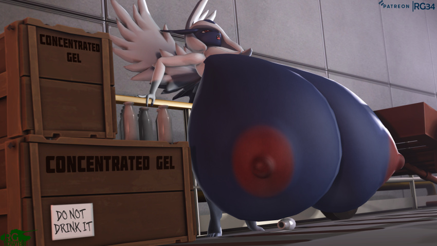 2022 absol female female_only hyper hyper_breasts nintendo pokemon pokemon_(species) rgtdwtbr self_upload solo source_filmmaker source_request