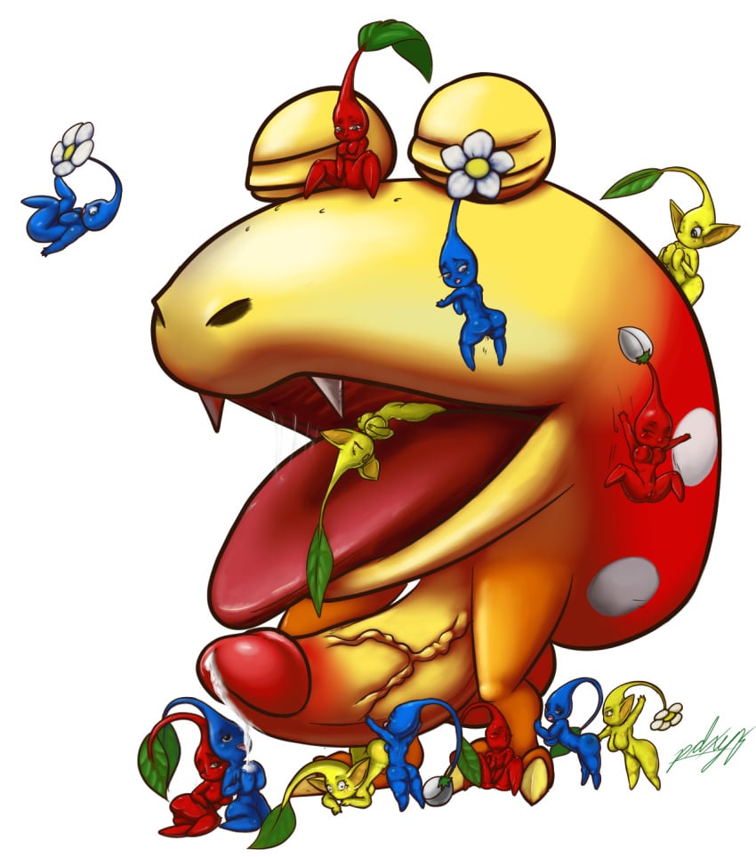 breasts bulborb female feral male nintendo pdxyz penis pikmin tongue tongue_out vore