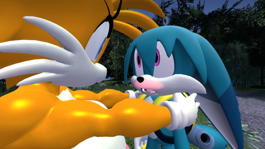 3d 3d_(artwork) age_difference big_breasts blush kitsunami_the_fennec medibirb naked older_female rule_63 sonic_(series) tails_the_fox tailsko younger_male