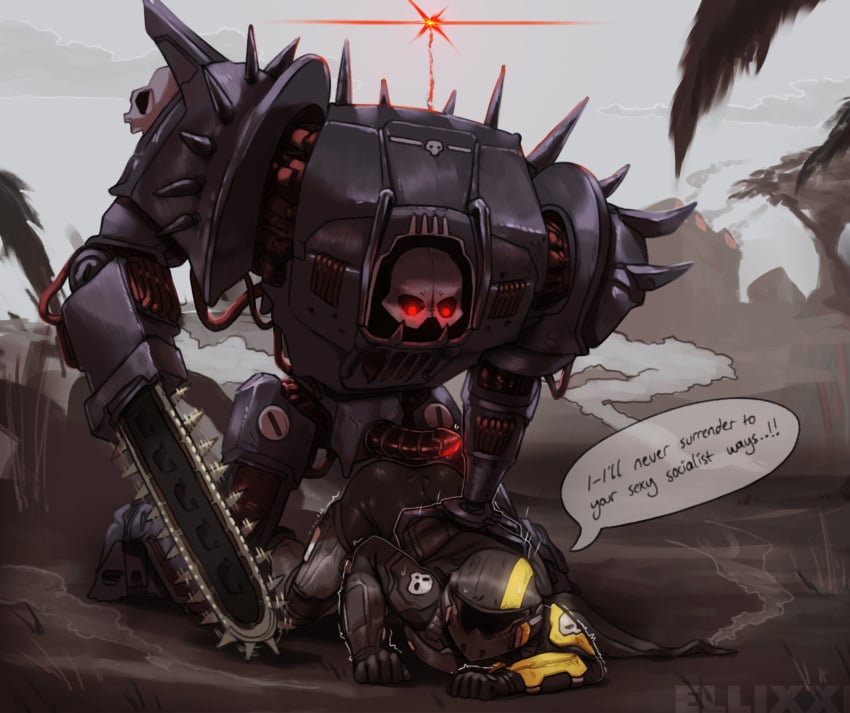 1girls 1robot automaton_(helldivers) before_rape ellixxr helldiver_(helldivers) helldivers helldivers_2 military penis qwertyas1 robot robot_penis tagme