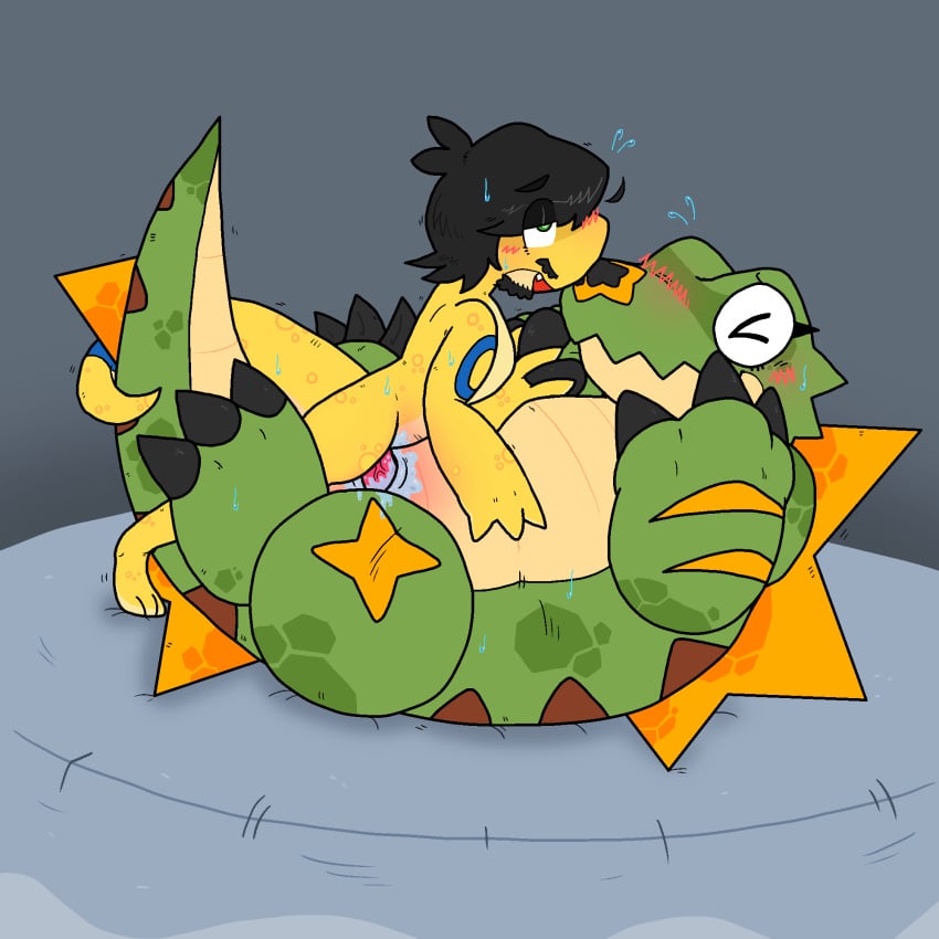 1boy 1girls alligator bahamutgreen commission commissioner_upload duo female fursona jorb_(blindsomtaaw) missionary_position penis_in_pussy salamander_(amphibian) sex straight