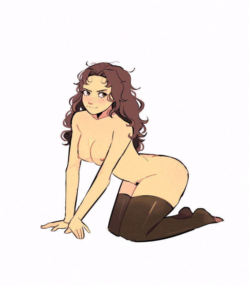 1girls breasts brown_hair color female hexia_(miaormoa) messy_hair miaormoa(artist) oc original solo