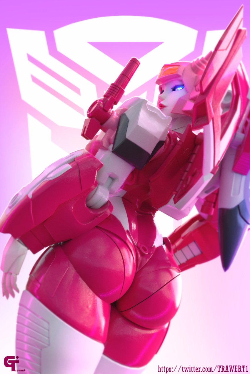 1girls 3d 3d_(artwork) ass big_ass blue_eyes elita_one female female_only looking_at_viewer looking_back mechanical_wings red_lipstick robot robot_girl robot_humanoid solo solo_female transformers transformers_power_of_the_primes trawert white_body