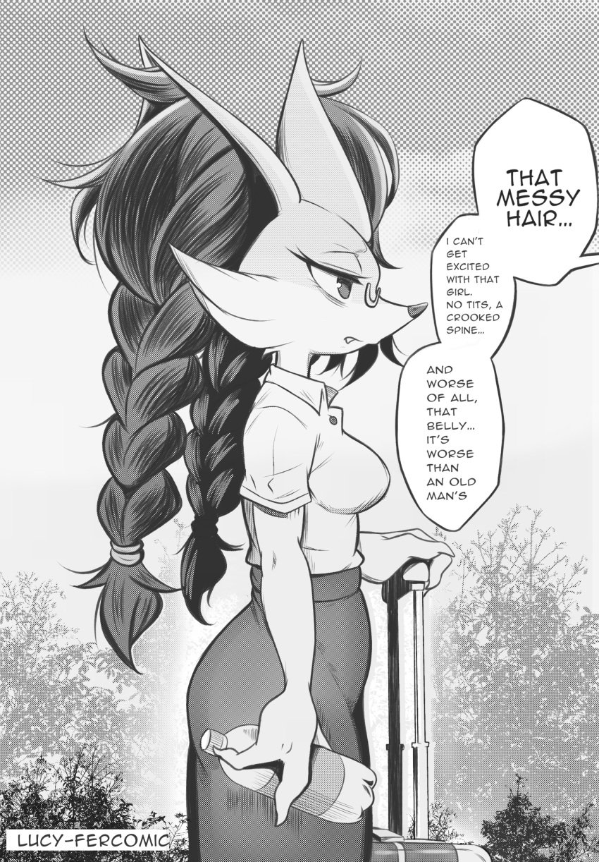 big_breasts braixen brandy_(lucyfercomic) breasts female furry humiliation lucyfercomic pokemon pokemon_(species) rude tagme thick_thighs wide_hips