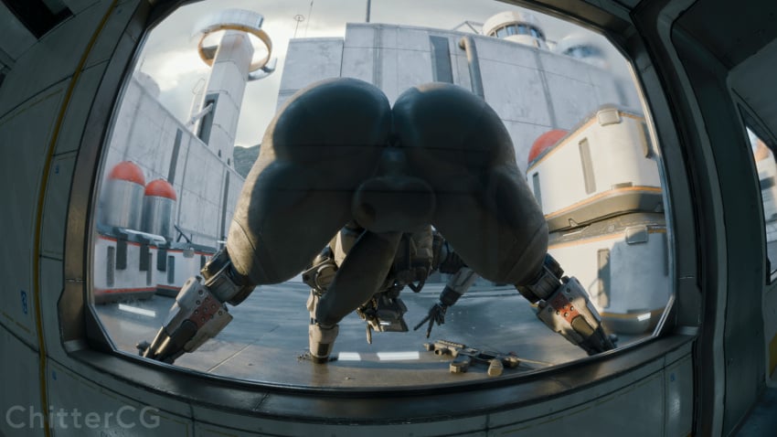 16:9 anus ass assault_rifle balls big_balls big_butt big_penis dangling_genitalia deepspacebug electronic_arts femboy fisheye_lens genitals gesture grey_body gun hand_gesture hi_res humanoid machine male penis presenting ranged_weapon respawn_entertainment rifle robot robot_humanoid solo spectre_(titanfall) squish titanfall titanfall_2 v_sign weapon widescreen