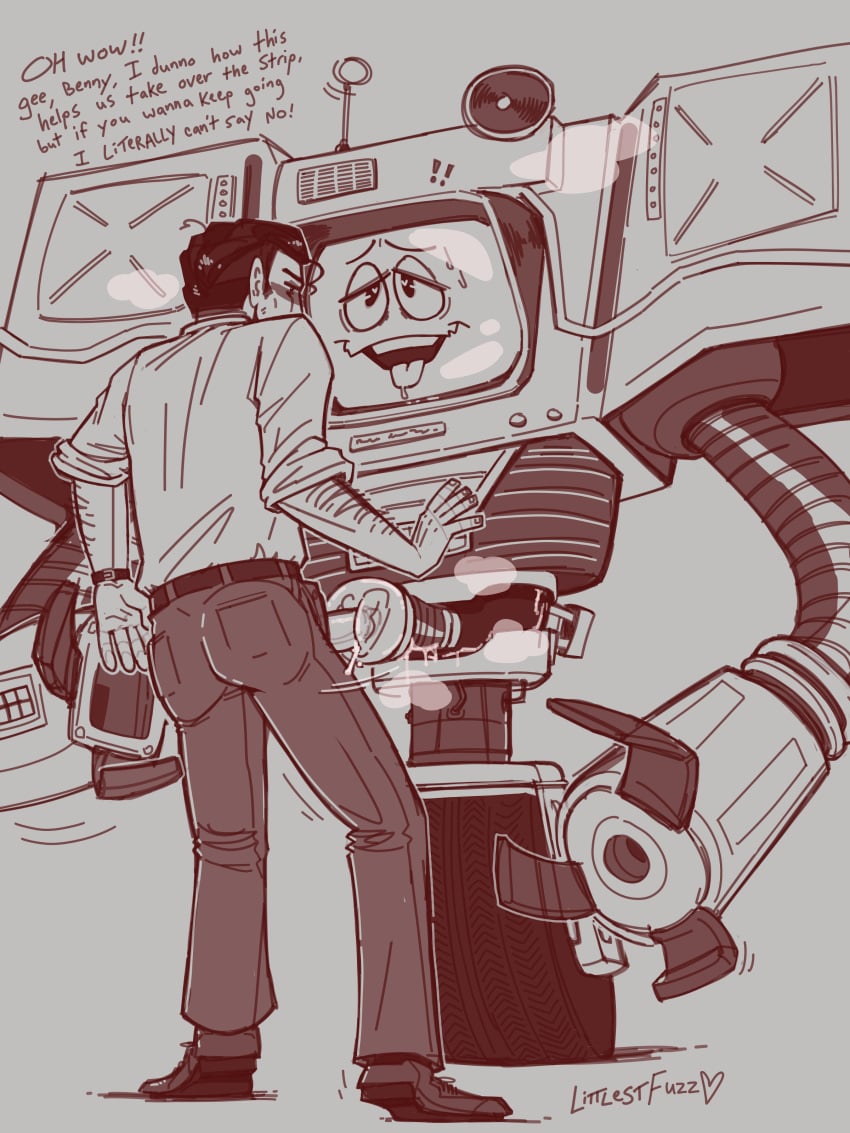 absurd_res ahe_gao andromorph andromorph/male andromorph_penetrated arm_hair ass belt benny_gecko biped blush bodily_fluids body_hair clock clothed clothed_male clothed_sex clothing collared_shirt cum cum_in_vagina cum_inside dark_hair dialogue digital_drawing_(artwork) digital_media_(artwork) dress_shirt dress_shoes duo erection fallout genital_fluids genitals grey_background heart_eyes heart_symbol hi_res human human_penetrating_robot intersex intersex/male intersex_penetrated littlestfuzz looking_pleasured male male_penetrating male_penetrating_andromorph male_penetrating_intersex mammal microsoft monochrome not_furry open_mouth penetration penile penile_penetration penis penis_in_vagina penis_poking_out penis_through_fly plantigrade pull_out robophilia robotic_arm rolled_up_sleeves screen screen_face securitron_(fallout) sex shirt simple_background slacks smile standing standing_sex sweat synthetic_pussy tongue tongue_out topwear vaginal_penetration watch wheel wristwatch yes_man_(fallout)