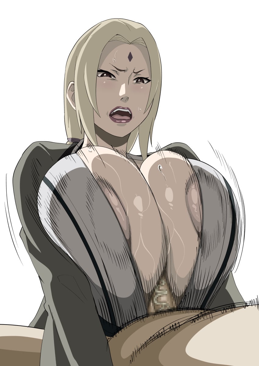 1boy 1girls alternate_breast_size balls big_areola big_balls big_breasts big_nipples big_penis big_thighs blonde_hair breast_squeeze breasts breasts_out brown_eyes female happy happy_paizuri happy_sex highres huge_breasts huge_cock huge_nipples huge_penis huge_thighs human iwao178 kimono large_areolae large_breasts light-skinned_female light_skin long_hair male male_pov naruto naruto_(series) naruto_shippuden naughty_face nipples paizuri paizuri_on_lap partial_male penis pov precum straight tsunade twintails