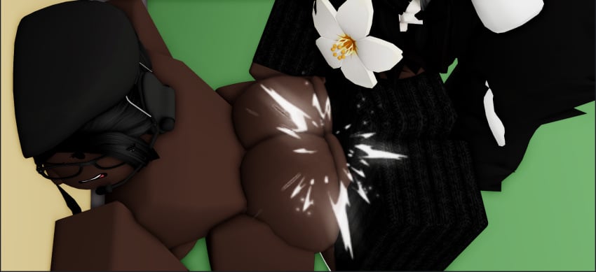 1boy 1girls 3d ass comet_(cometrr34) cometrr34 dark-skinned_female hung_trap roblox roblox_avatar robloxian self_upload tagme