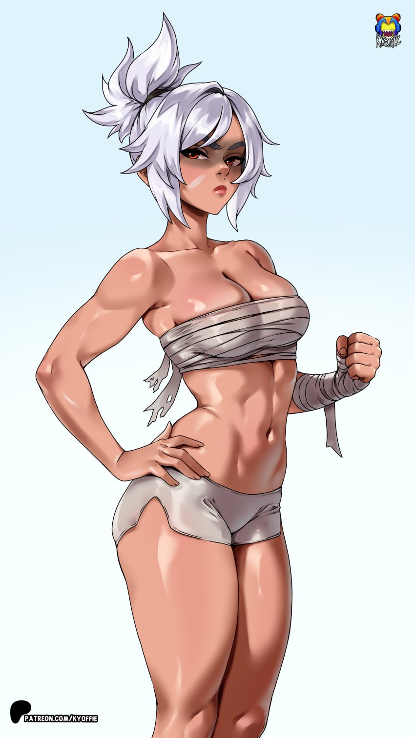 2026 athletic athletic_female female female_only kyoffie league_of_legends light-skinned_female light_skin medium_breasts red_eyes riot_games riven tagme watermark white_hair