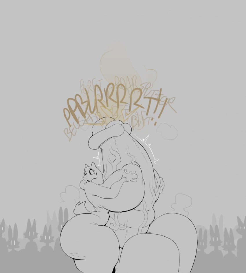 anthro autopaizuri big_areola big_ass big_balls big_breasts big_butt big_nipples big_penis big_thighs deltarune dickgirl furry futanari huge_ass huge_breasts huge_cock hyper_penis nanokindred nanovexx paizuri sandwich_position smell smelly steam steaming_body toriel undertale veiny_penis