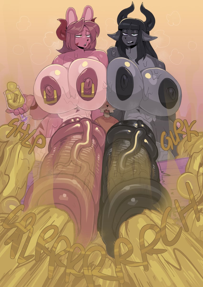 2futas anthro big_areola big_ass big_balls big_breasts big_butt big_nipples big_penis big_thighs blush cum cum_logs cumshot dickgirl extremely_thick_cum flustered furry futanari huge_ass huge_breasts huge_cock hyper_penis lucy_(thisaccountdoesexist) marcella_(abitrandom) nanokindred nanovexx nipple_piercing sandwich_position sandwiched smegma smegmafied_cum solid_cum steam steaming_body sweat sweating thick_cum veiny_penis